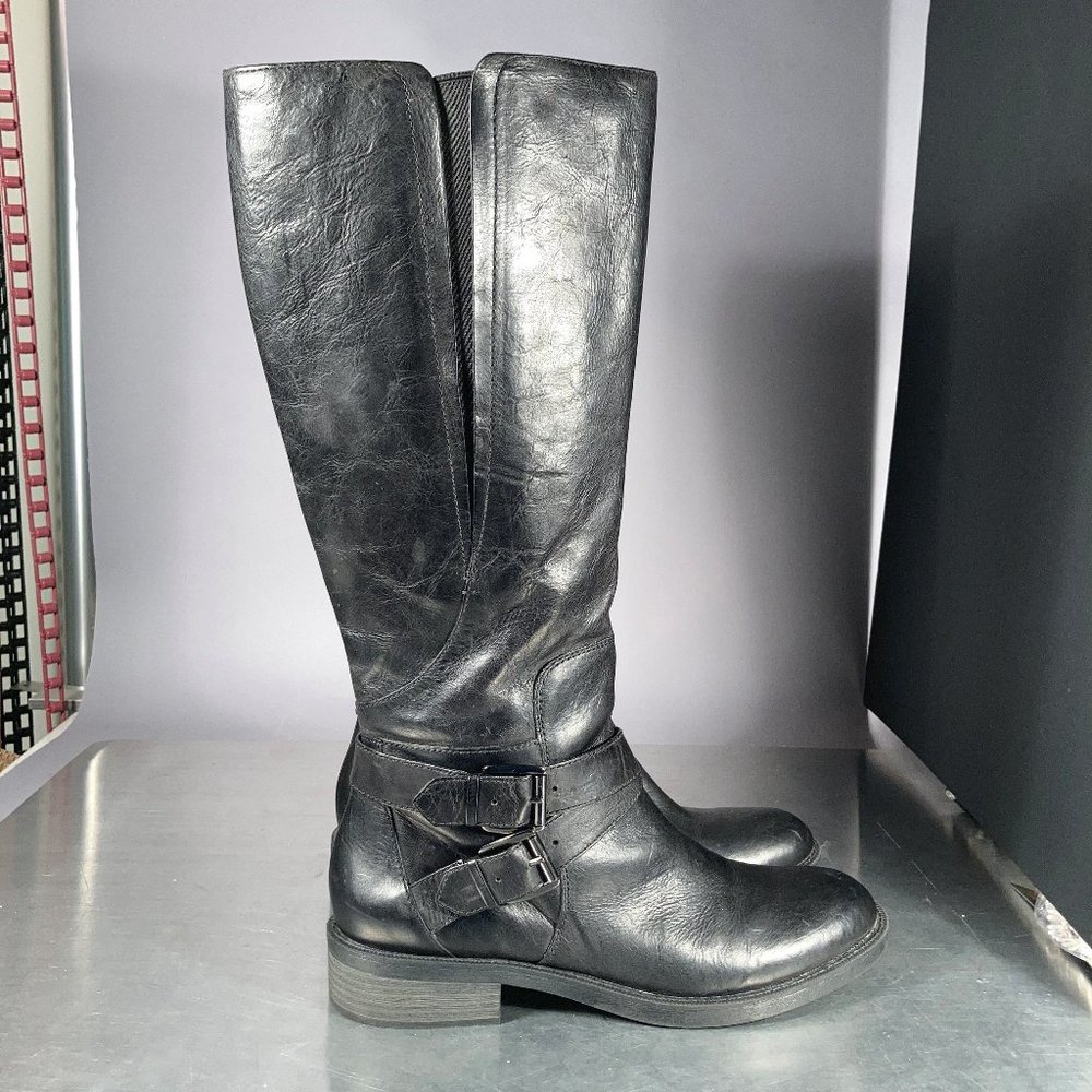 Enzo Angiolini Leather Riding Boots Tall Knee High Side Zip EASCARLY Womens 11